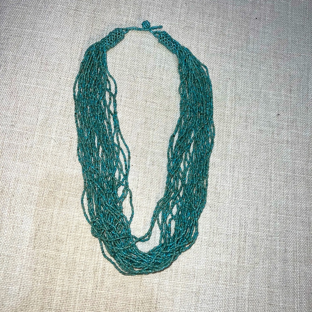 Beaded blue turquoise necklace